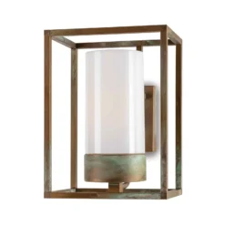 Außenwandleuchte Cubic³ 3363 messing antik/opal