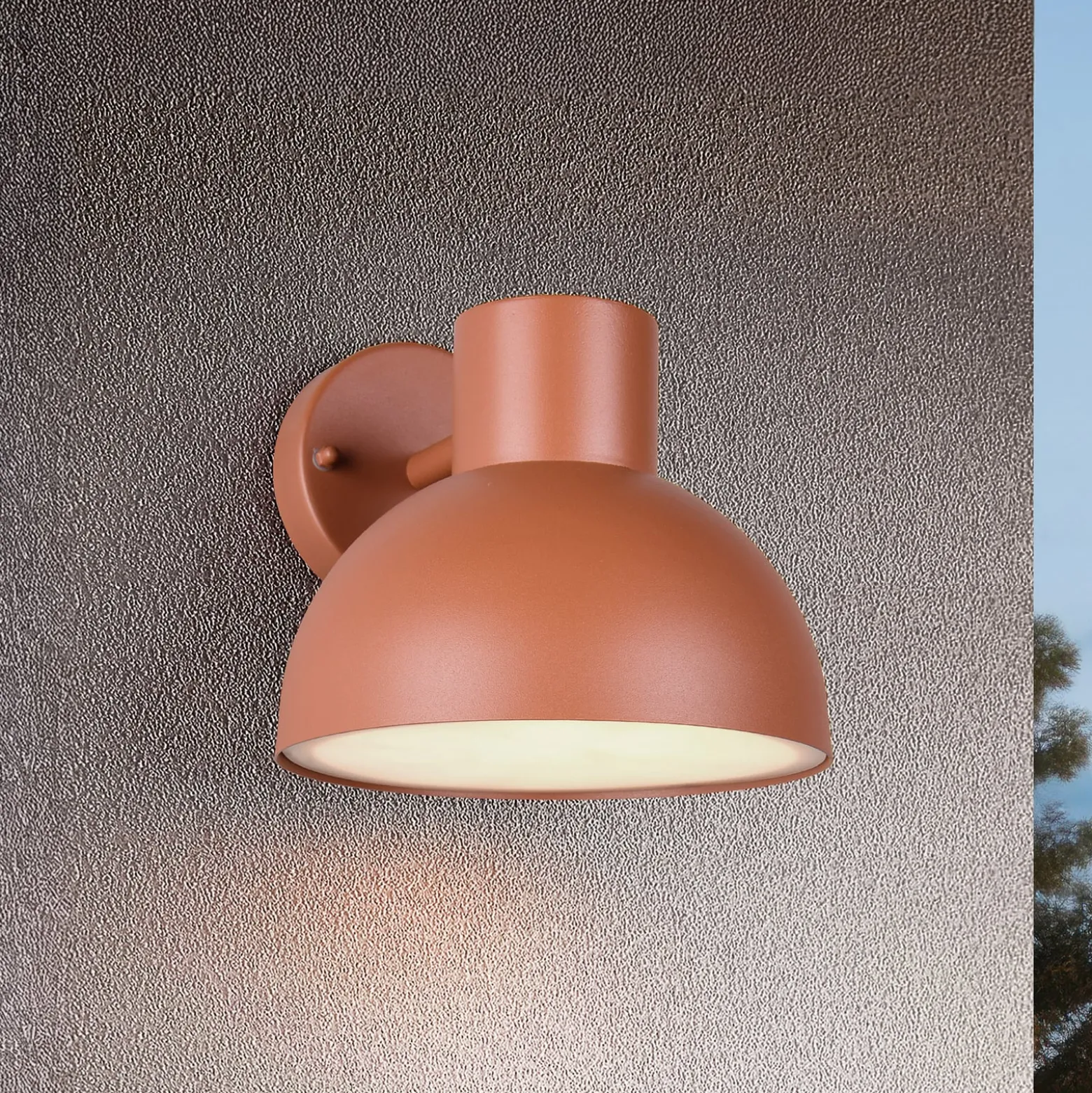 Außenwandleuchte Elbe, apricot, Aluminium-Druckguss, E27