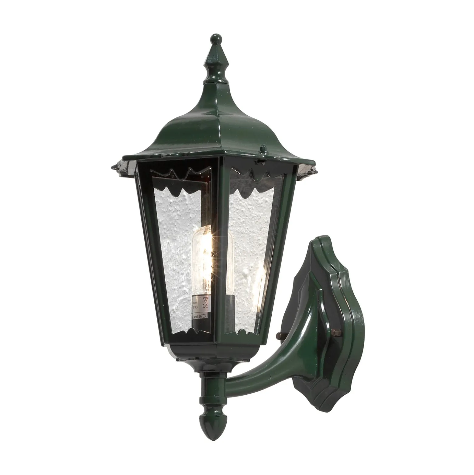 Außenwandleuchte Firenze, grün, Fassung oben, 48 cm