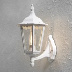 Außenwandleuchte Firenze, weiß, Fassung oben, 48 cm