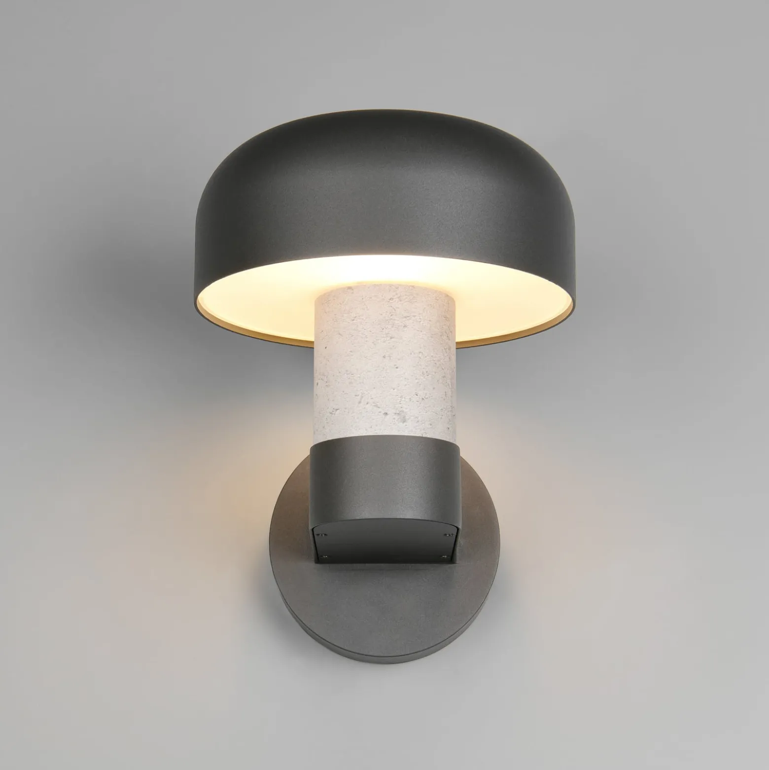 Außenwandleuchte Fraser, grau/Betonoptik, Alu, IP54, E27