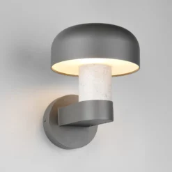 Außenwandleuchte Fraser, grau/Betonoptik, Alu, IP54, E27