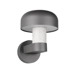 Außenwandleuchte Fraser, grau/Betonoptik, Alu, IP54, E27