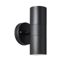 Außenwandleuchte Jandy up/down, schwarz, Metall, Glas, GU10