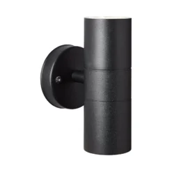 Außenwandleuchte Jandy up/down, schwarz, Metall, Glas, GU10