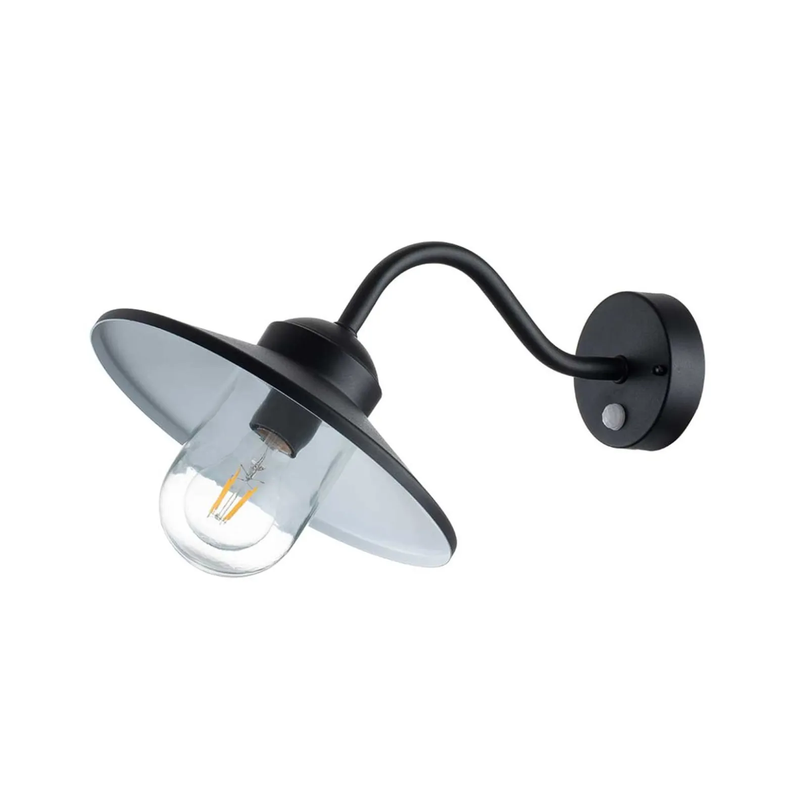 Außenwandleuchte Klampenborg, schwarz, Sensor, IP44