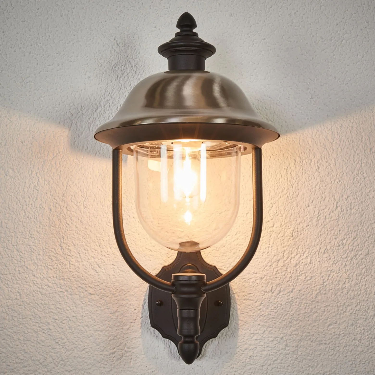 Außenwandleuchte Parma, Metall, Fassung oben, E27, IP43