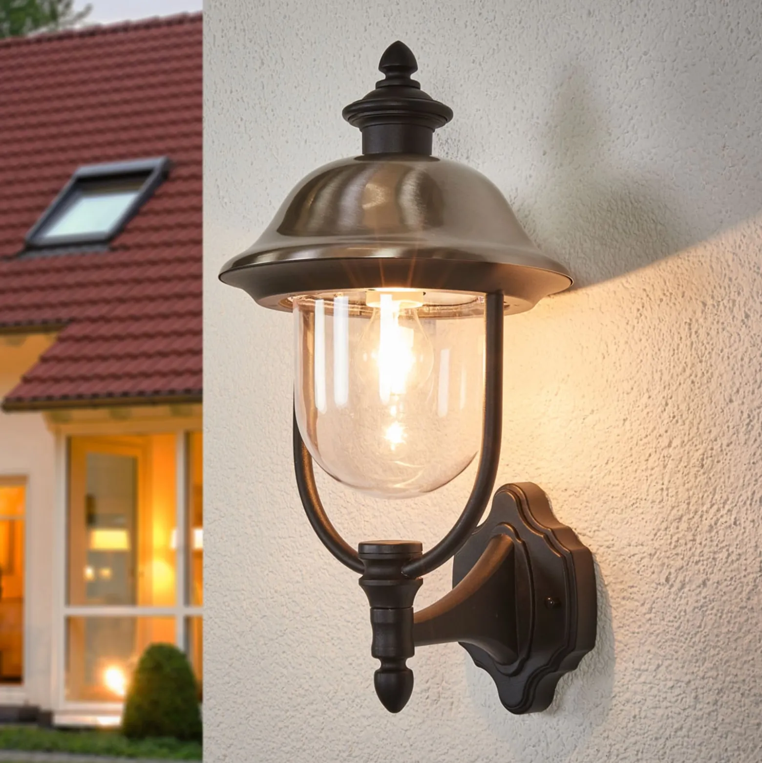 Außenwandleuchte Parma, Metall, Fassung oben, E27, IP43
