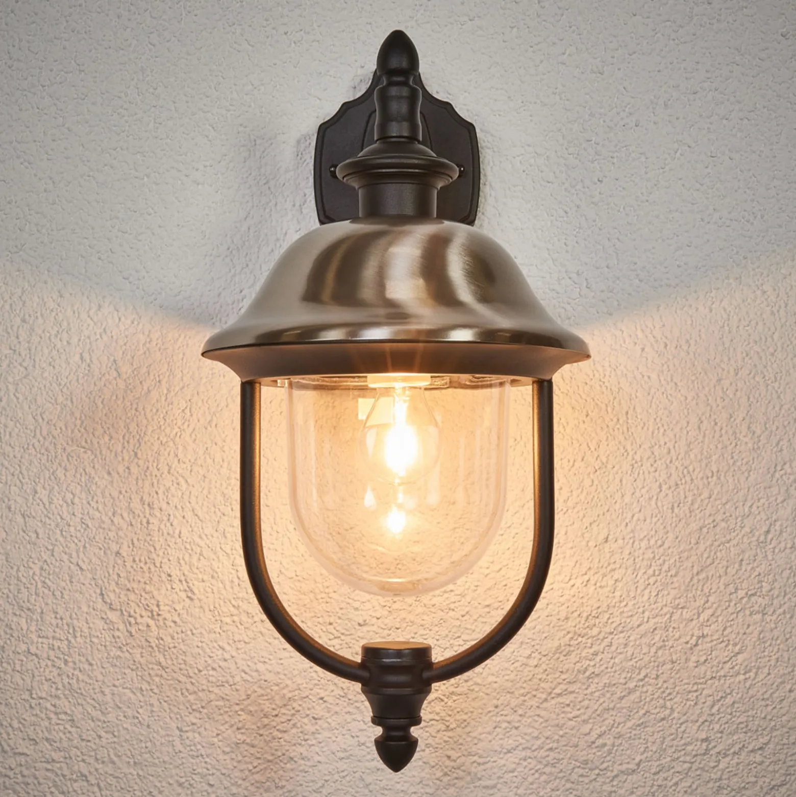 Außenwandleuchte Parma, Metall, Fassung unten, E27, IP43