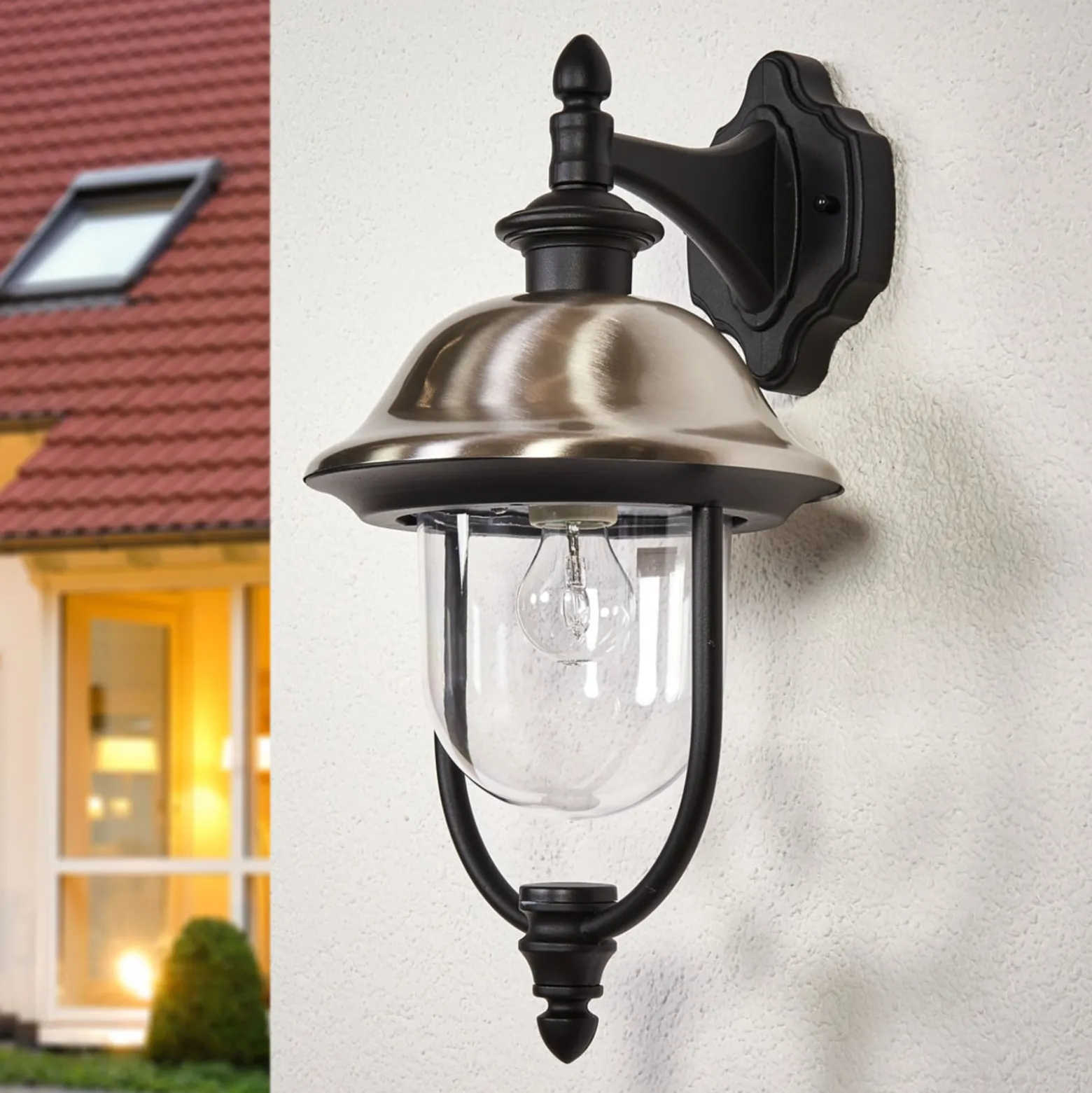 Außenwandleuchte Parma, Metall, Fassung unten, E27, IP43