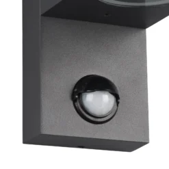 Außenwandleuchte Roya 2flg, Sensor, rund anthrazit