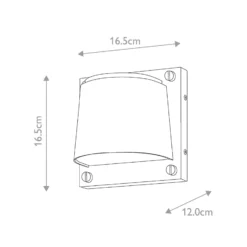 Außenwandleuchte Scout, weiß satin, IP44, 16,5 cm x 16,5 cm