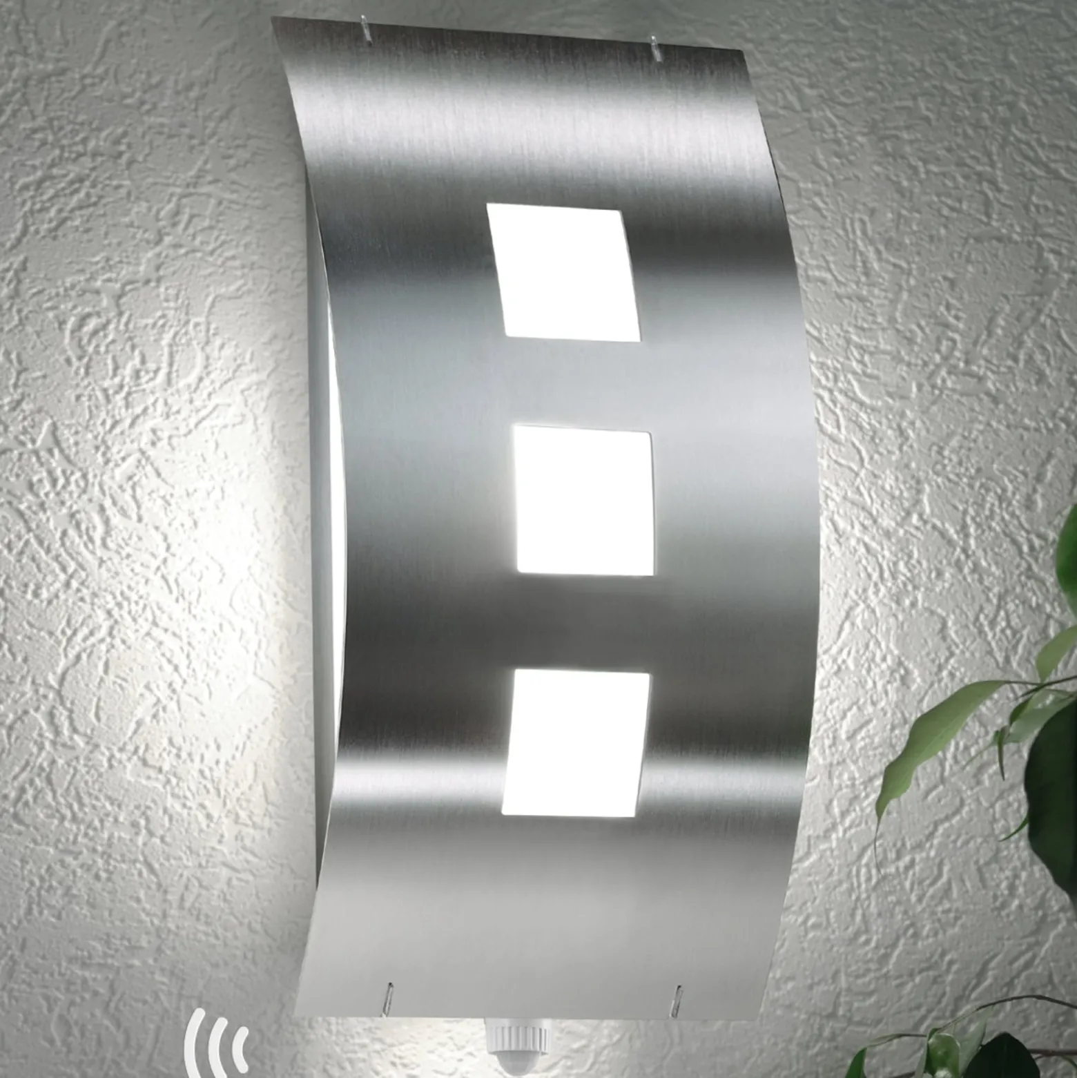 Außenwandleuchte Toma aus Edelstahl mit Sensor