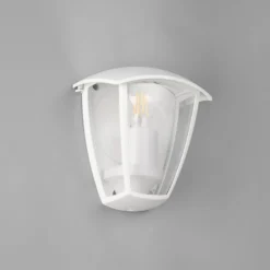 Außenwandleuchte VENTA, weiß, anliegend, Höhe 20 cm, IP44