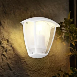 Außenwandleuchte VENTA, weiß, anliegend, Höhe 20 cm, IP44