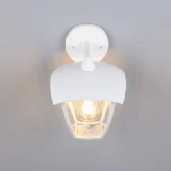 Außenwandleuchte VENTA, weiß, Fassung unten, Höhe 24 cm IP44