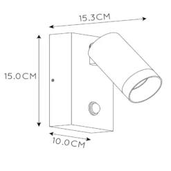 Außenwandstrahler Taylor Sensor, 1-flammig weiß