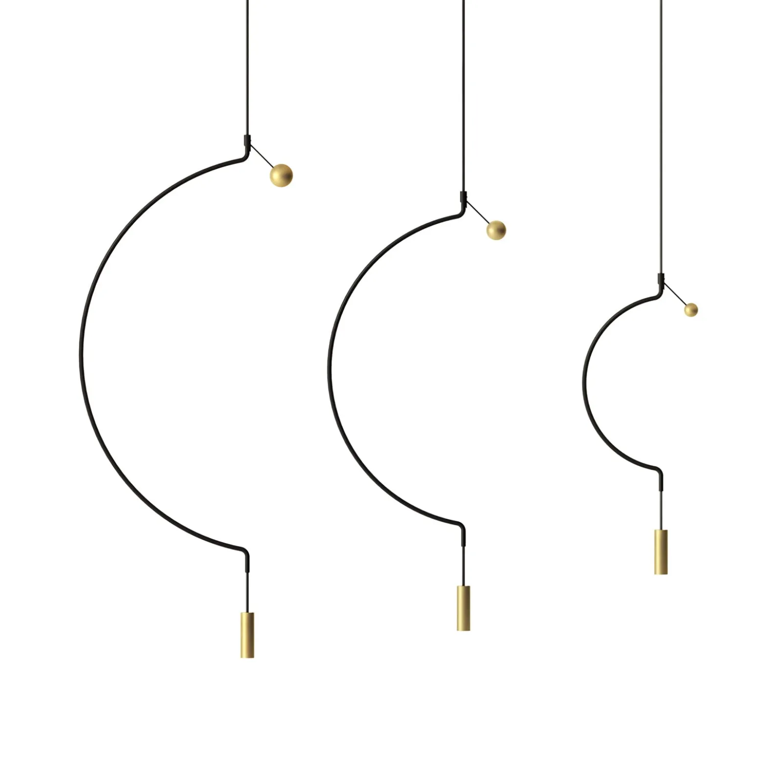 Axolight Liaison M1 Pendellampe schwarz/gold 46cm