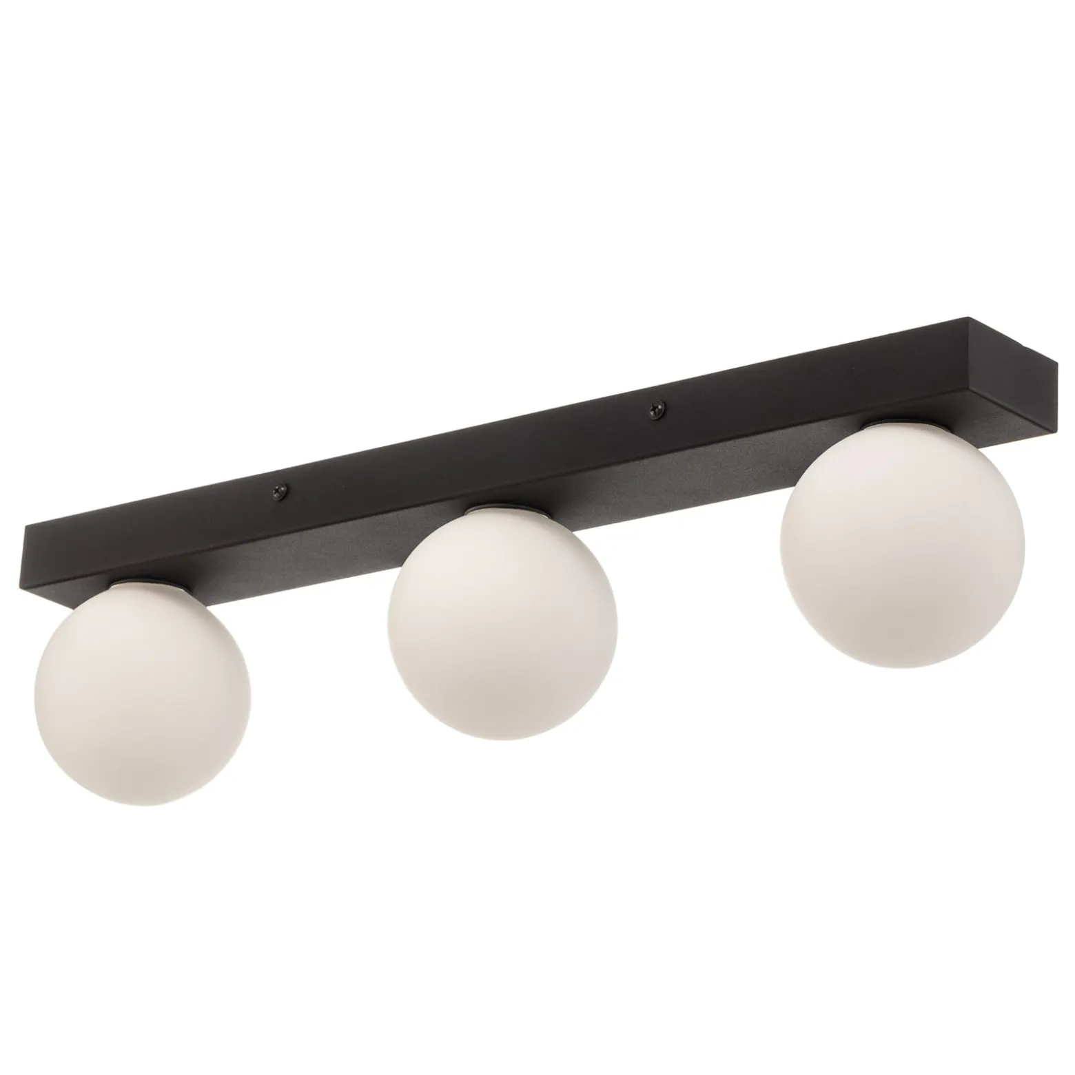 Bad-Deckenleuchte Mini, 3-flammig, schwarz, Glas/Metall