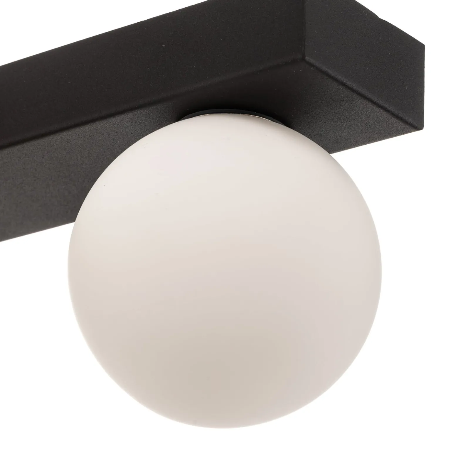 Bad-Deckenleuchte Mini, 3-flammig, schwarz, Glas/Metall
