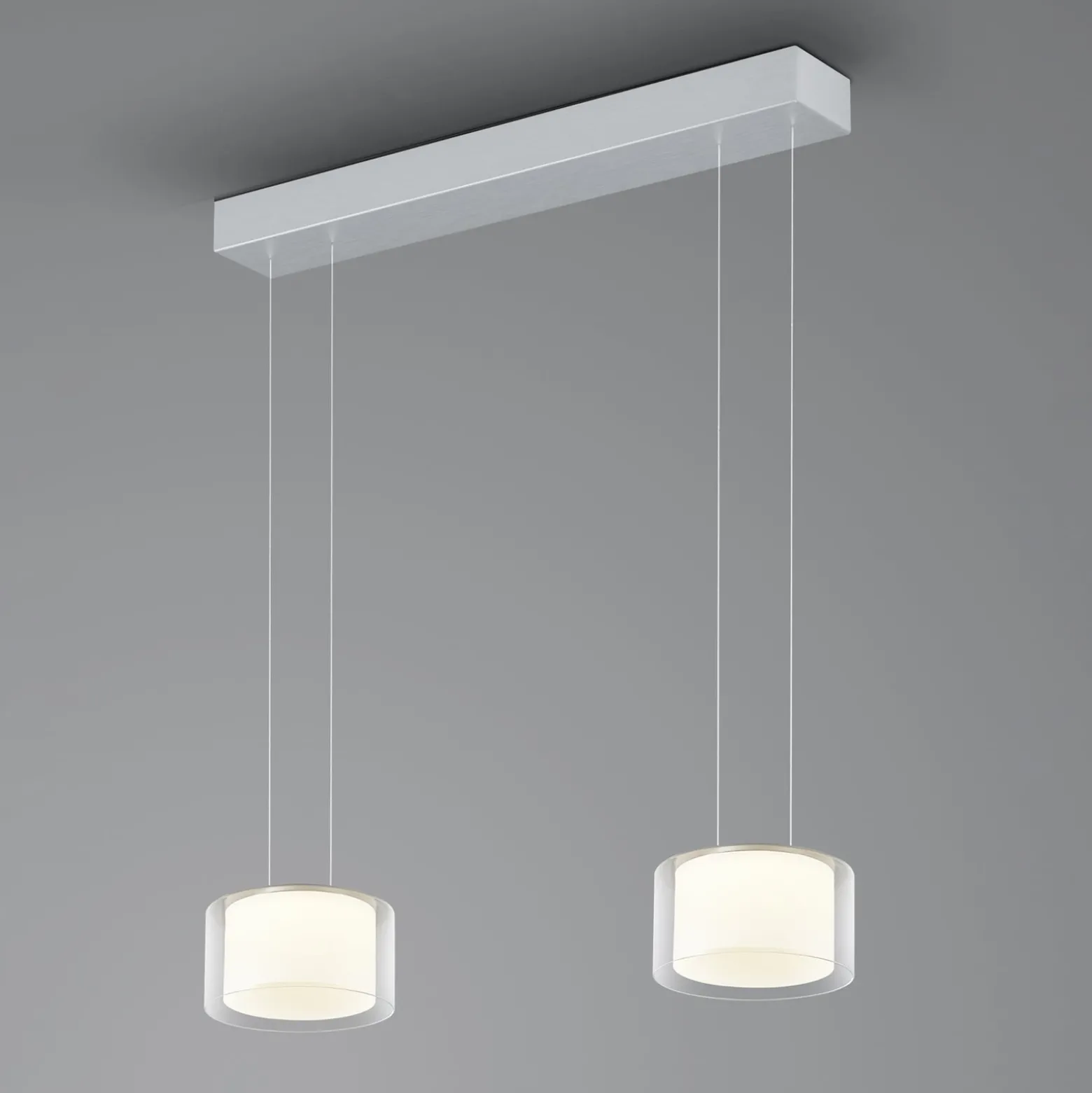 BANKAMP Grand Clear LED-Hängeleuchte, zweiflammig
