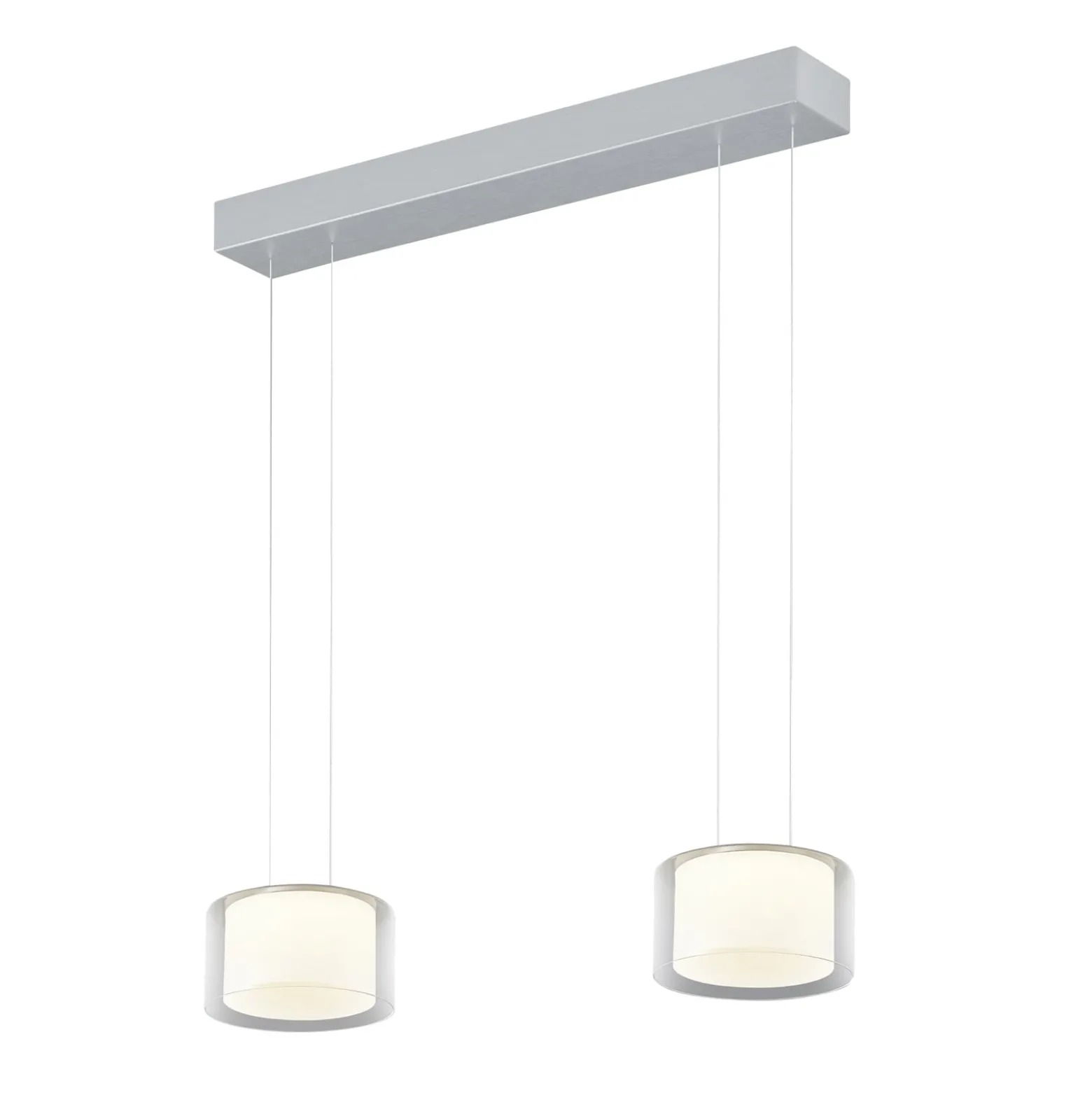 BANKAMP Grand Clear LED-Hängeleuchte, zweiflammig