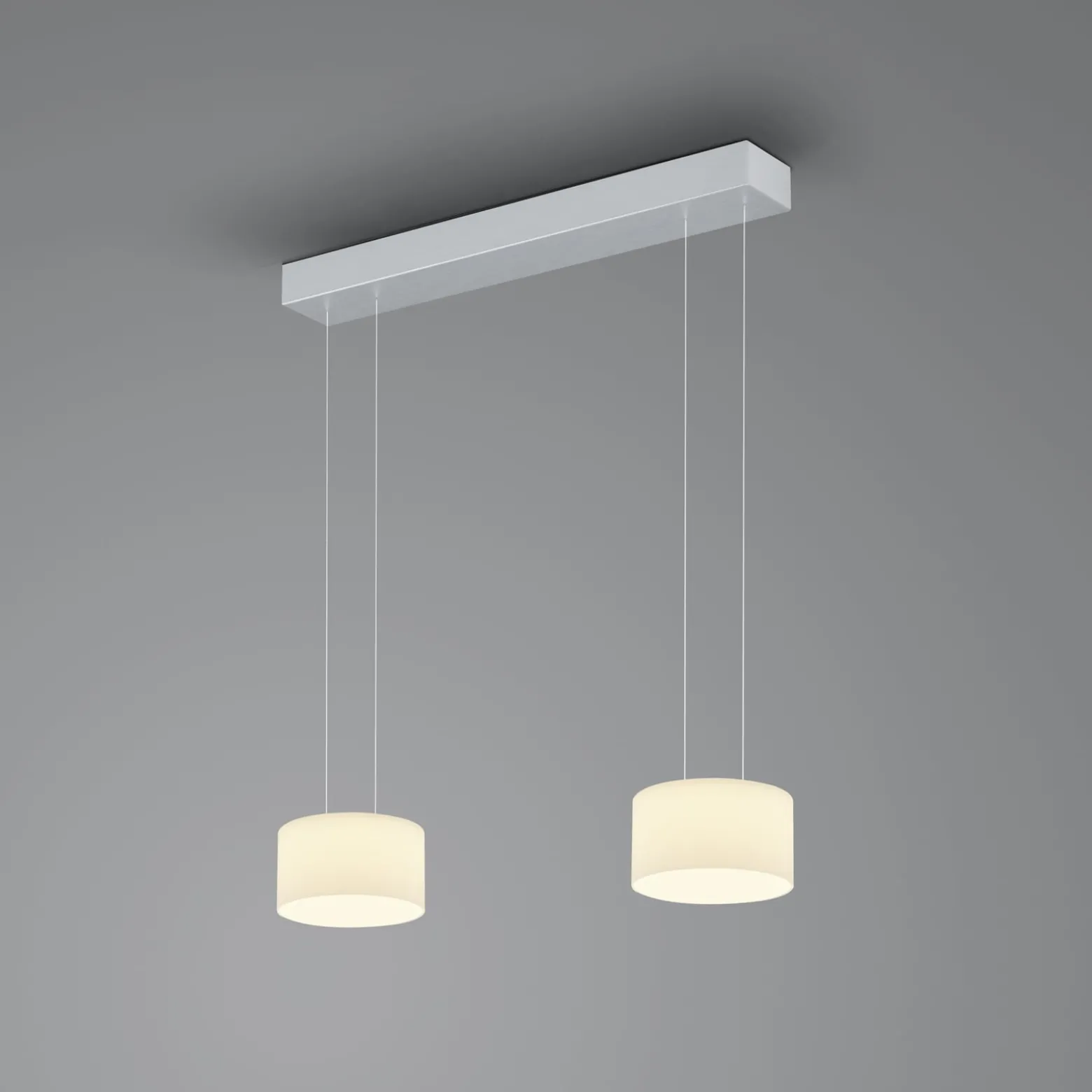 BANKAMP Grand Opal Pendel, zweiflammig, aluminium