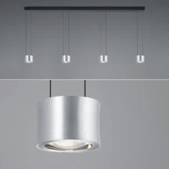 BANKAMP Impulse Flex LED-Hängeleuchte 4fl. nickel