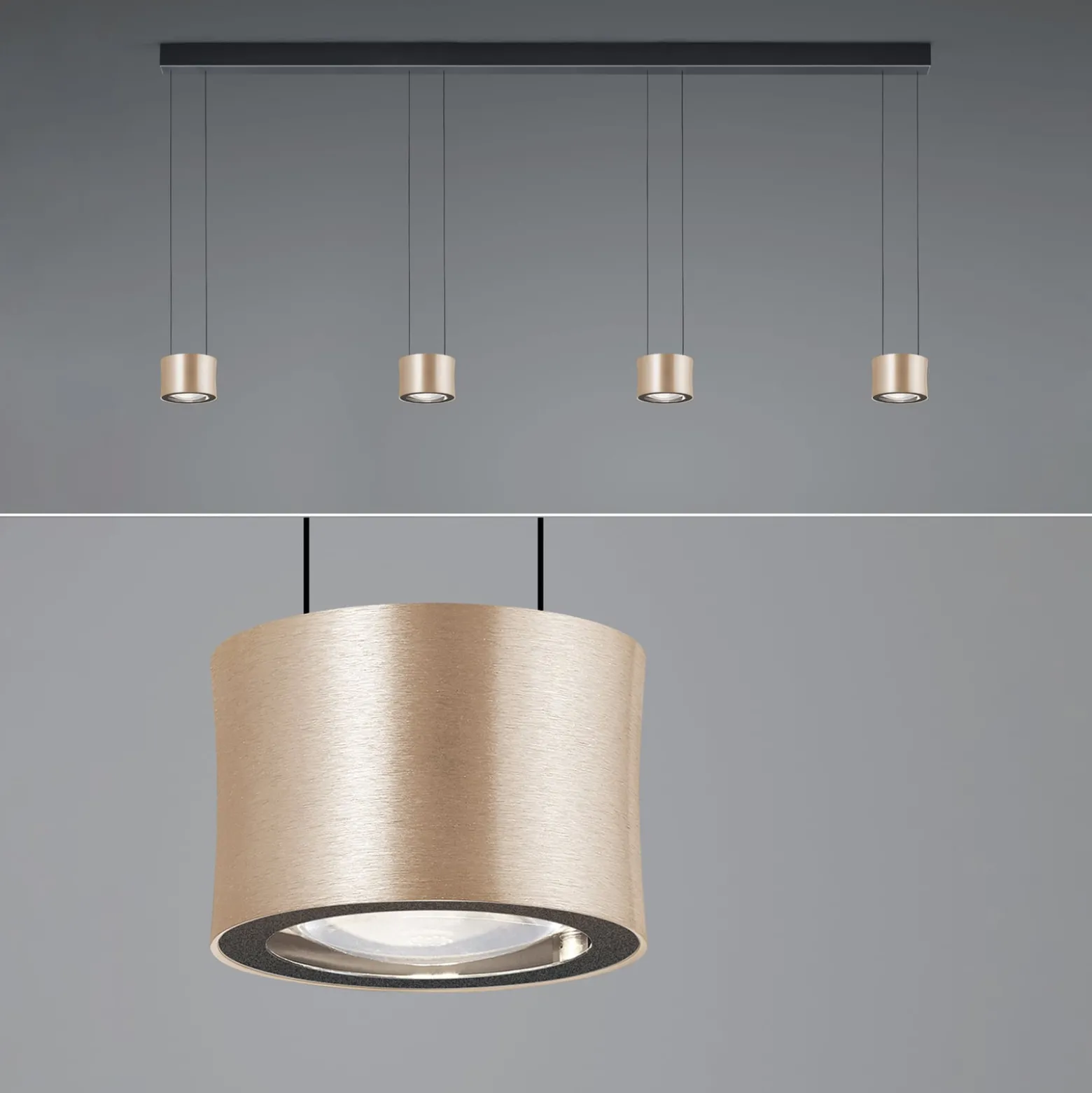BANKAMP Impulse Flex LED-Hängeleuchte 4fl. rose