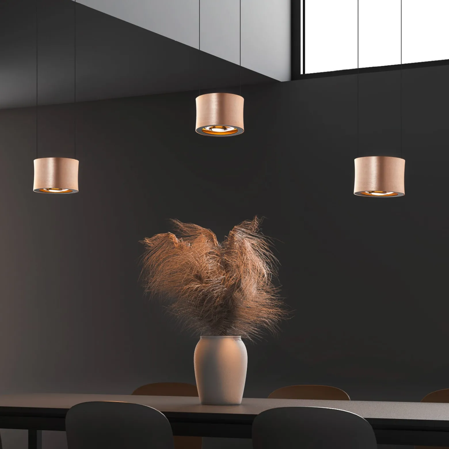 BANKAMP Impulse LED-Hängelampe 3-flammig roségold