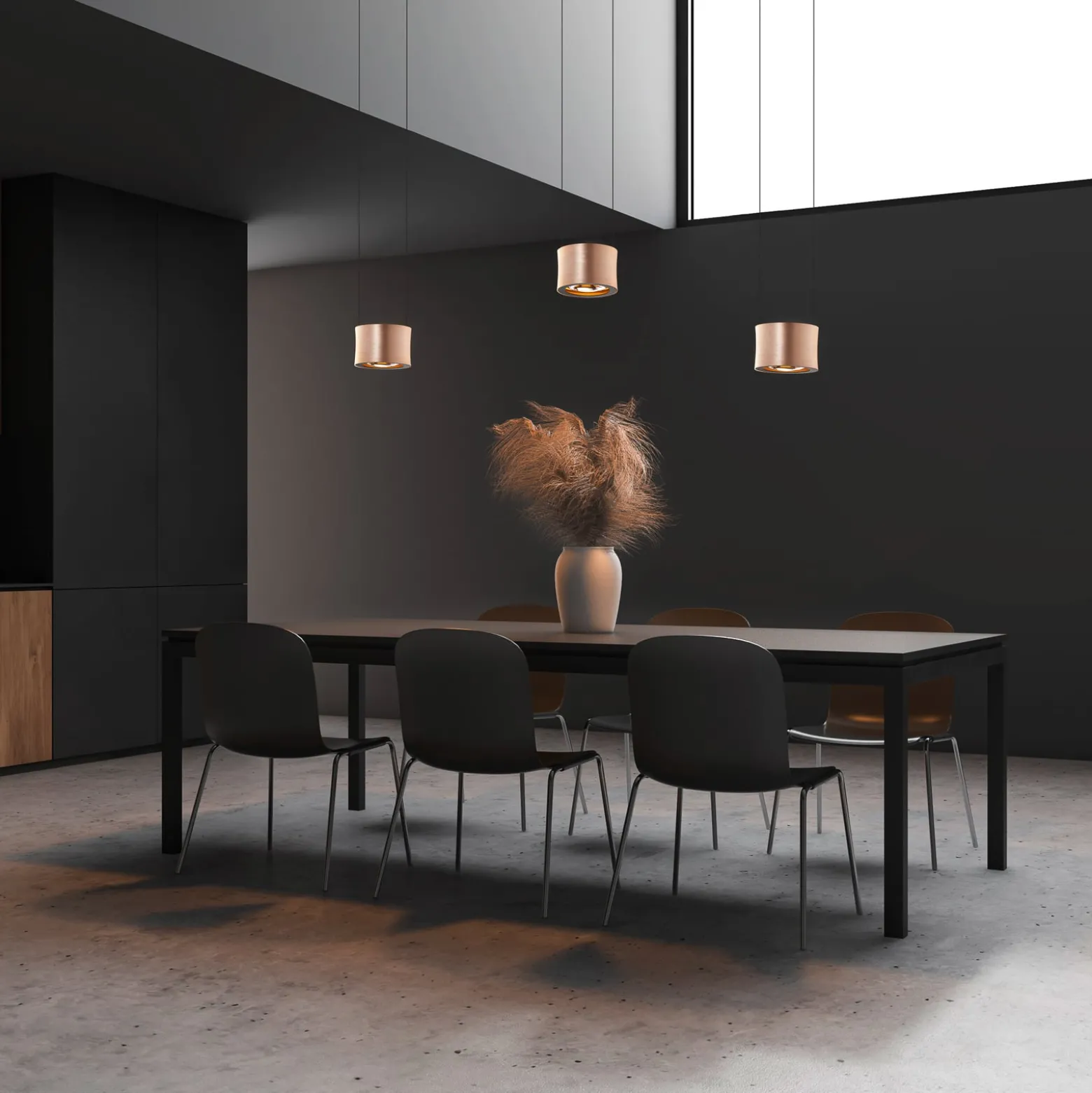 BANKAMP Impulse LED-Hängelampe 3-flammig roségold