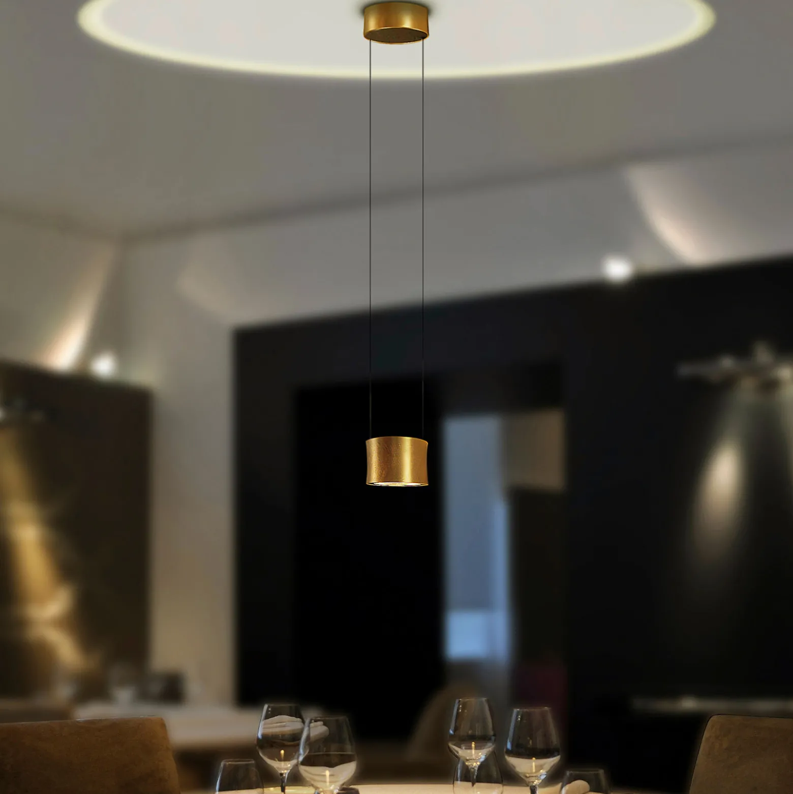 BANKAMP Impulse LED-Hängeleuchte 1-flammig gold
