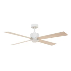 Beacon Deckenventilator mit Licht Newport, weiß/eiche, leise