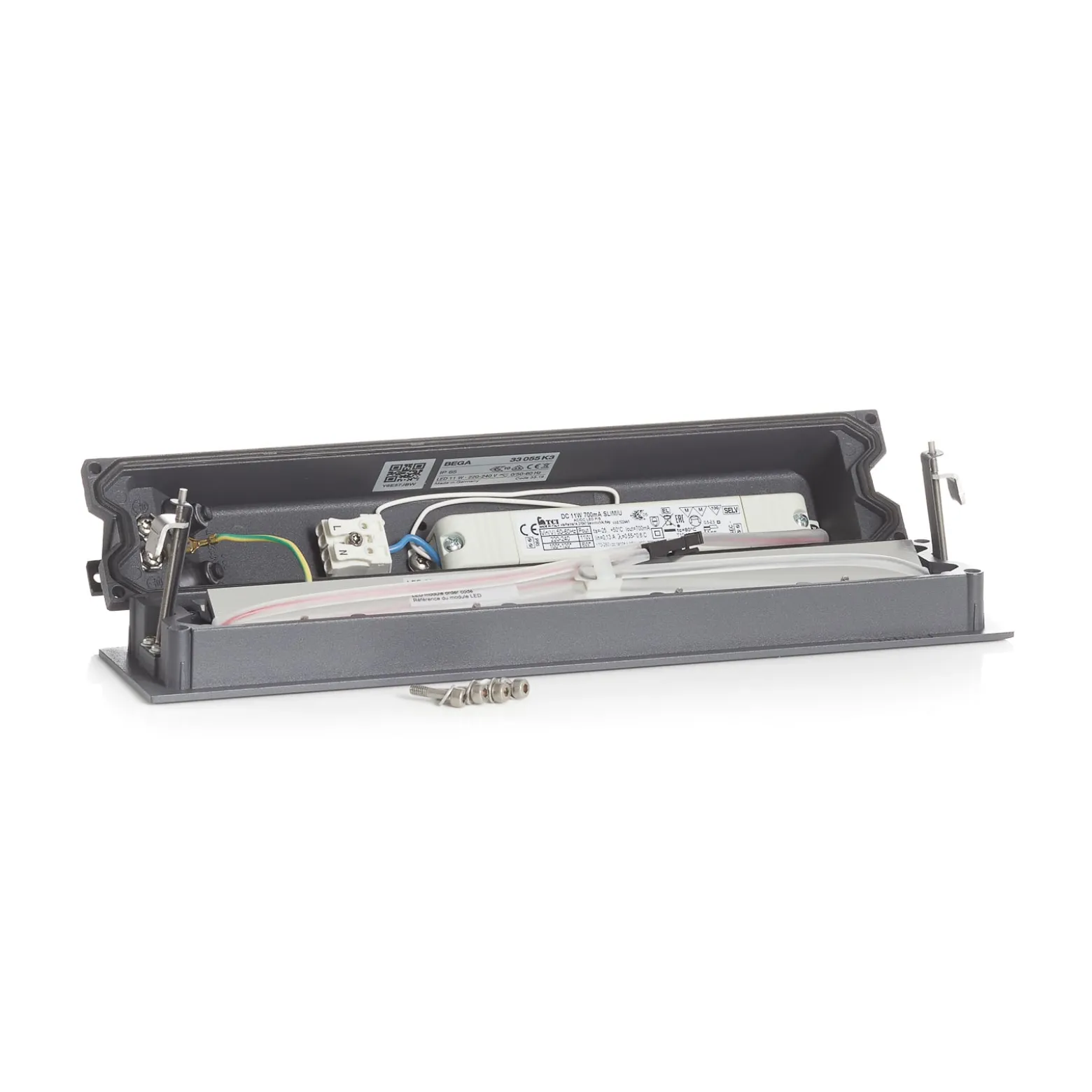 BEGA LED-Wandeinbaulampe 33055, grafit, 32 cm, IP65, CCT