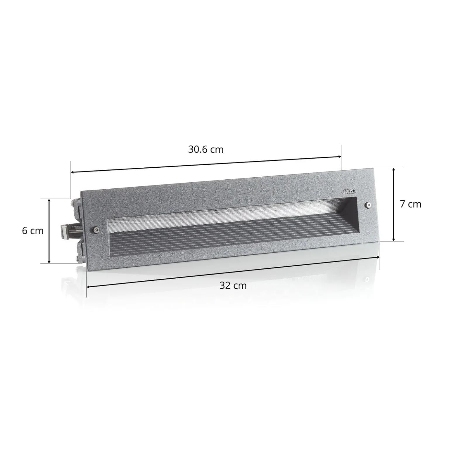 BEGA LED-Wandeinbaulampe 33055, grafit, 32 cm, IP65, CCT
