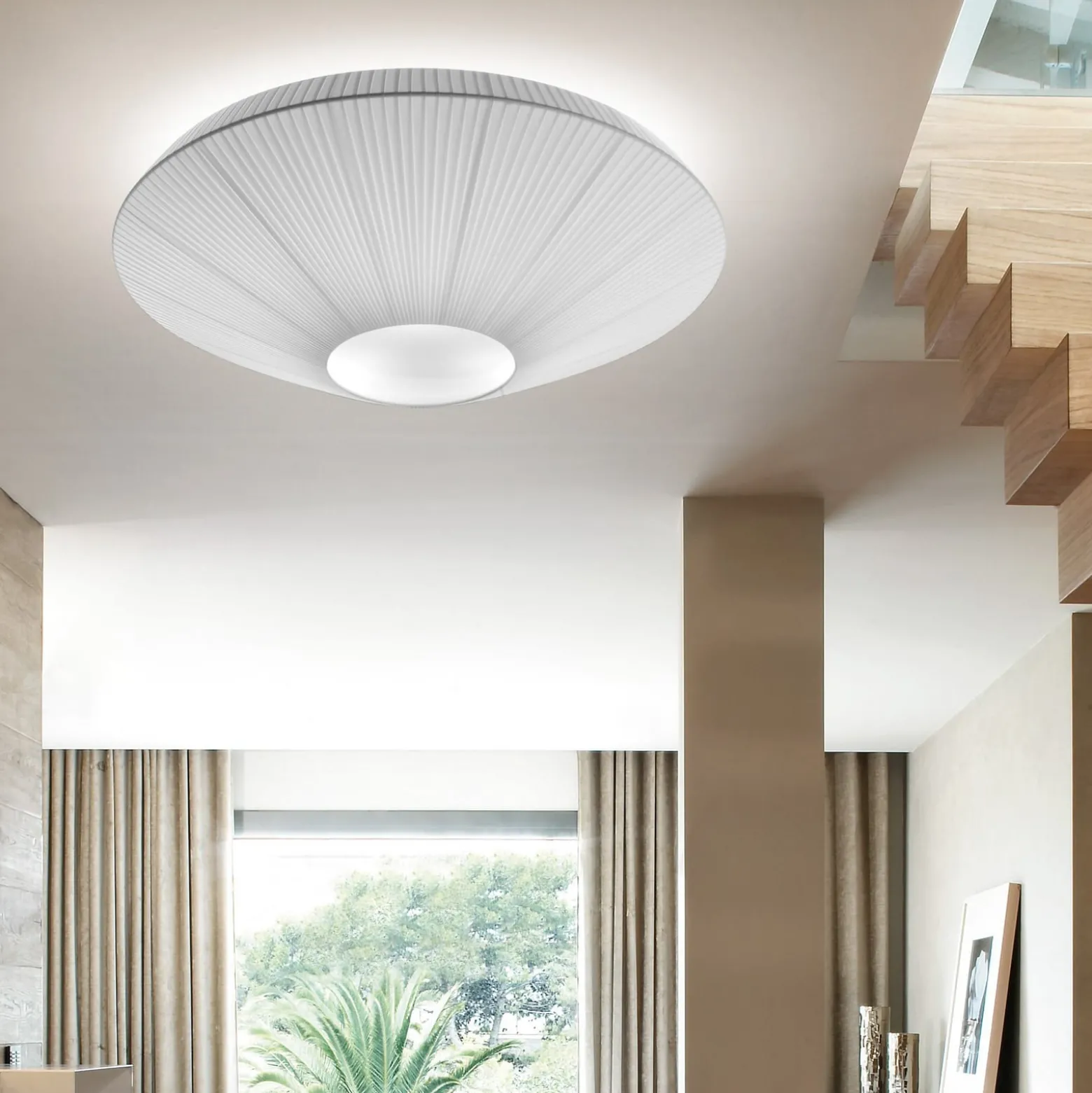 Bover Deckenlampe Siam 120, Höhe 61 cm, nickel/weiß