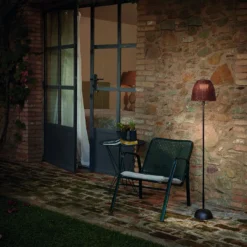 Bover LED-Akku-Stehlampe Atticus 114, grafitbraun/braun