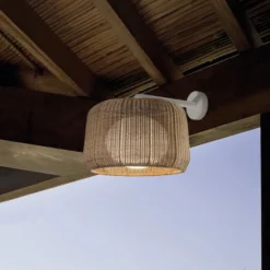 Bover LED-Außenwandlampe Fora A, naturweiß/beige, Ø 50 cm