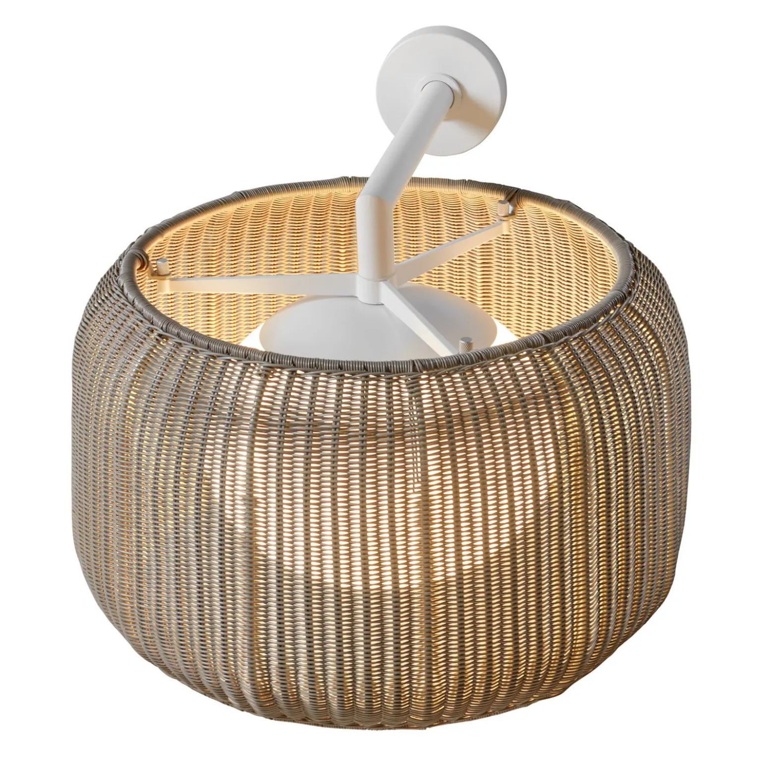 Bover LED-Außenwandlampe Fora A, naturweiß/beige, Ø 50 cm
