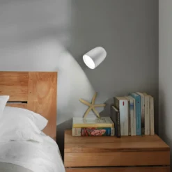 Bover LED-Außenwandlampe Nut, weiß, Alu/Stahl, Höhe 13,5 cm
