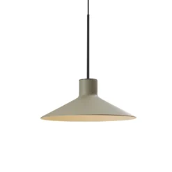 Bover LED-Hängelampe Platet, schwarz/olivgrau, Ø 20 cm