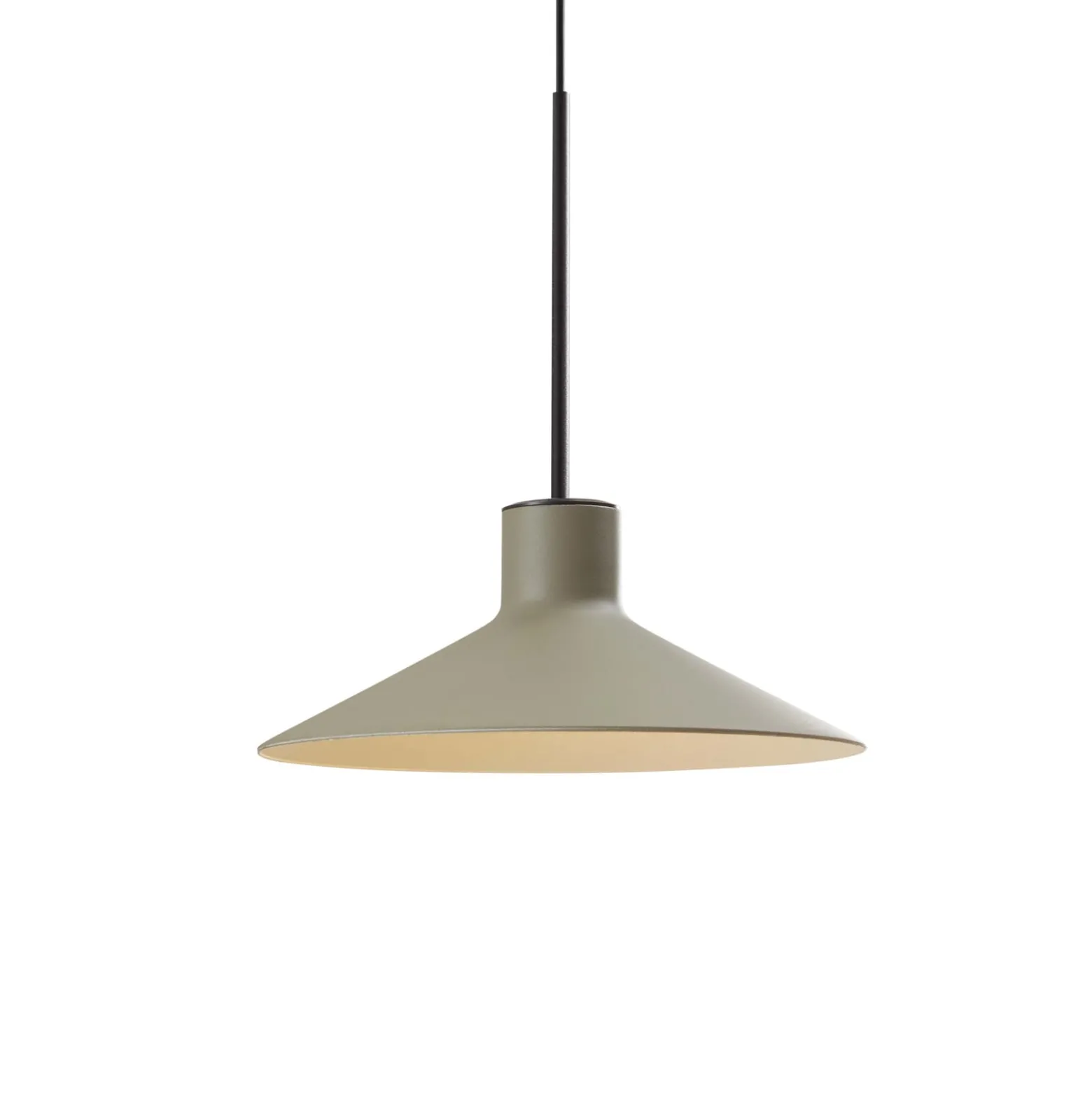 Bover LED-Hängelampe Platet, schwarz/olivgrau, Ø 20 cm