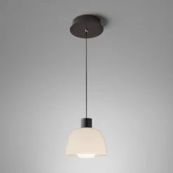 Bover LED-Hängeleuchte Drep S/01, opalweiß, Glas, 2.700 K