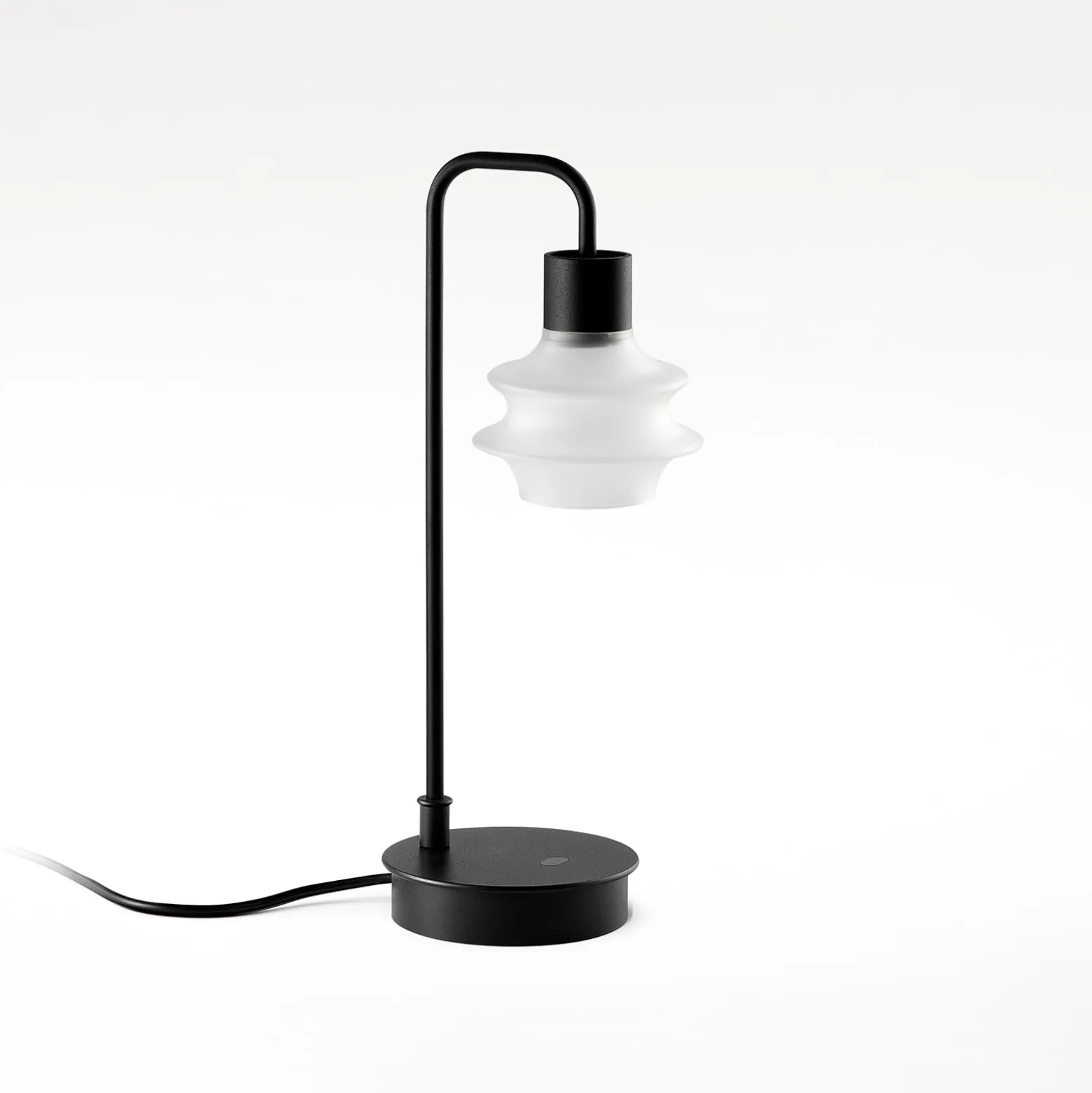 Bover LED-Tischleuchte Drop M/36, satiniert/schwarz, 2.700 K