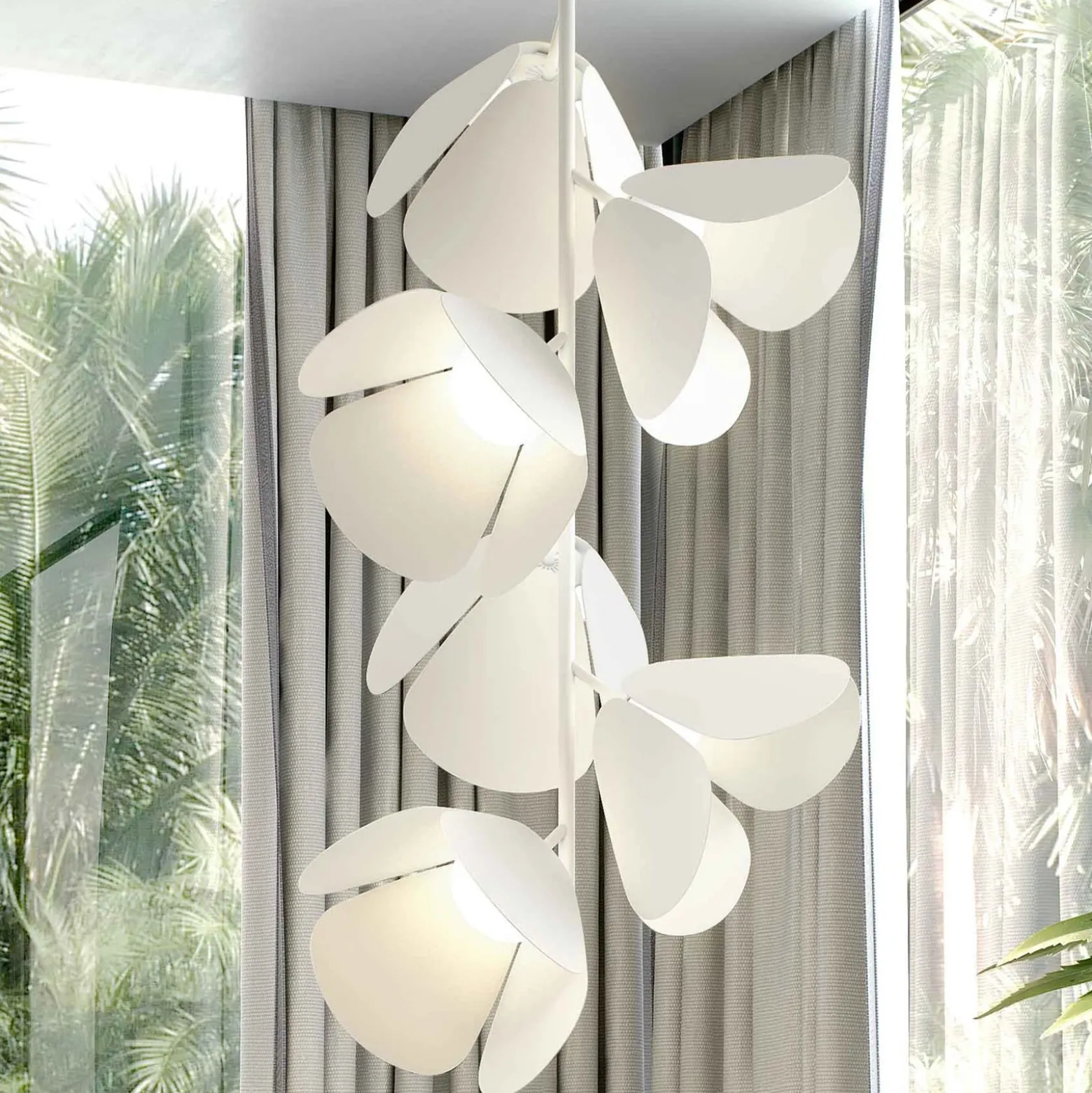 Bover Mod S/73/6L LED-Pendelleuchte, weiß