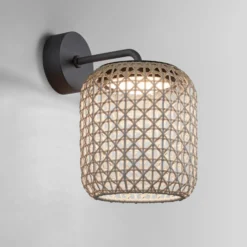 Bover Nans A LED-Außenwandleuchte, beige, Ø 21,6cm