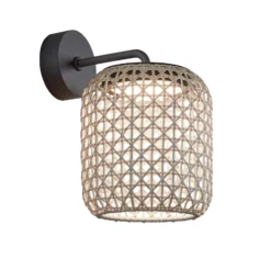 Bover Nans A LED-Außenwandleuchte, beige, Ø 21,6cm