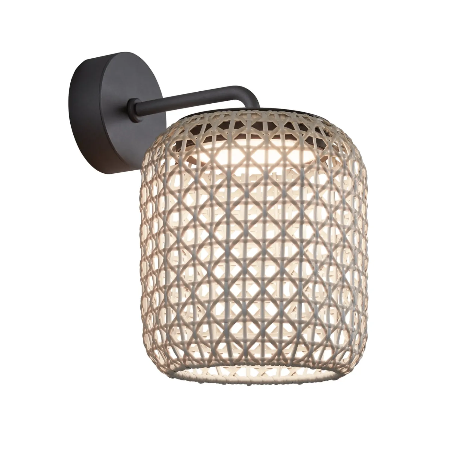 Bover Nans A LED-Außenwandleuchte, beige, Ø 21,6cm