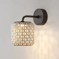 Bover Nans A LED-Außenwandleuchte, beige, Ø 16,7cm