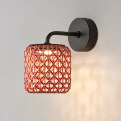 Bover Nans A LED-Außenwandleuchte, rot, Ø 16,7 cm